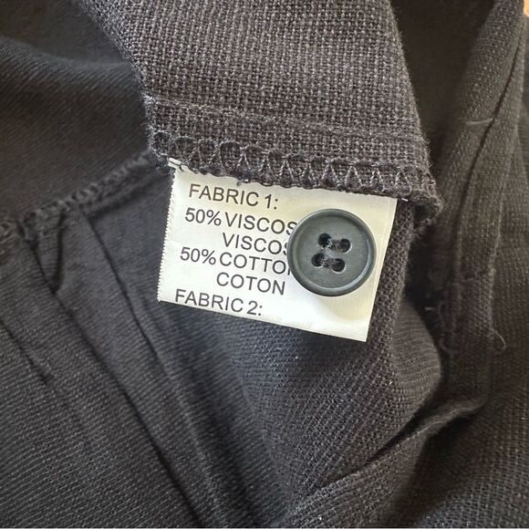 Poheme Paris Lace Detailing Button Front Long Sleeve Tiered Dress Size M/L Black - Picture 7 of 10